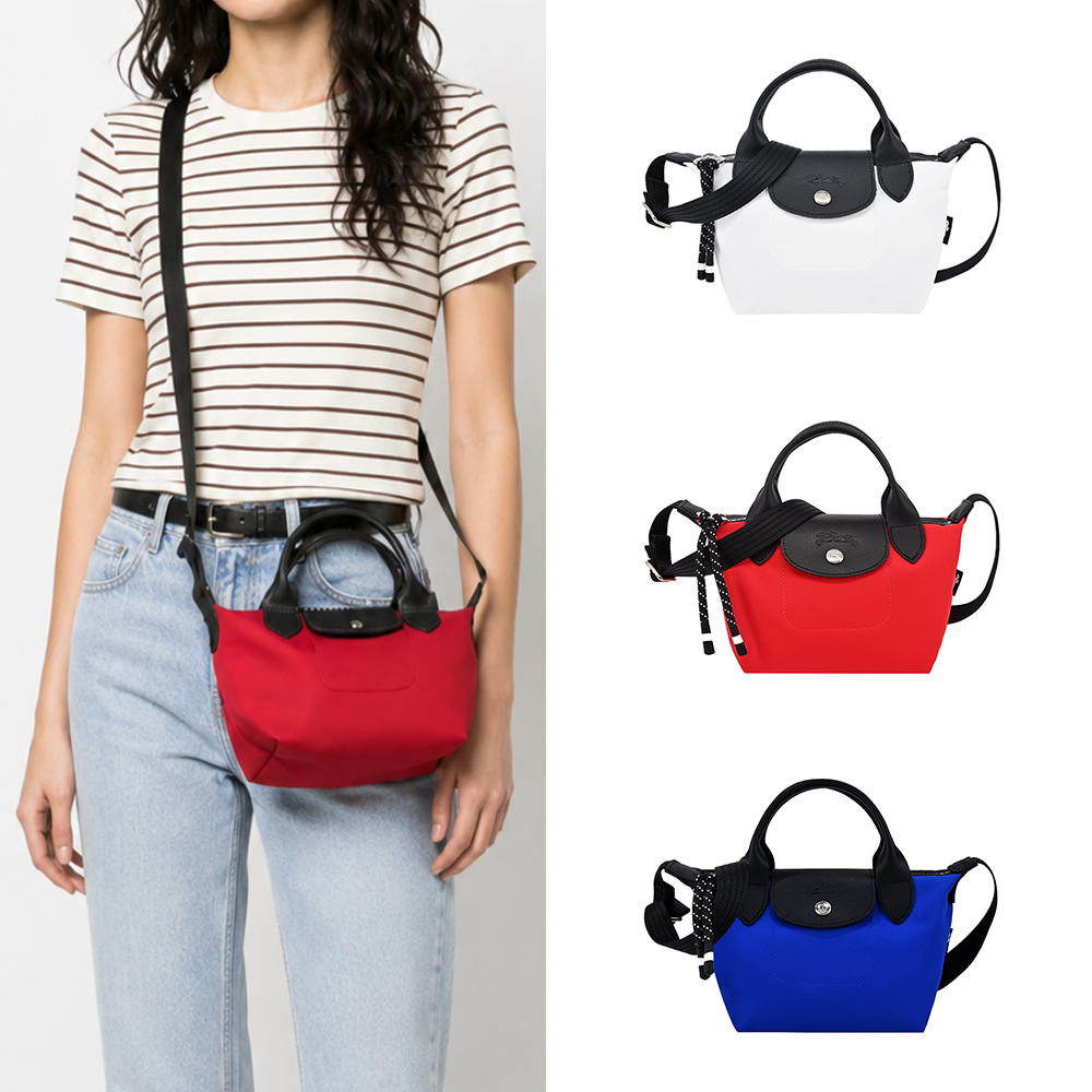 Longchamp LE PLIAGE ENERGY系列再生尼龍短把手提/斜背兩用包(迷你/多色選)
