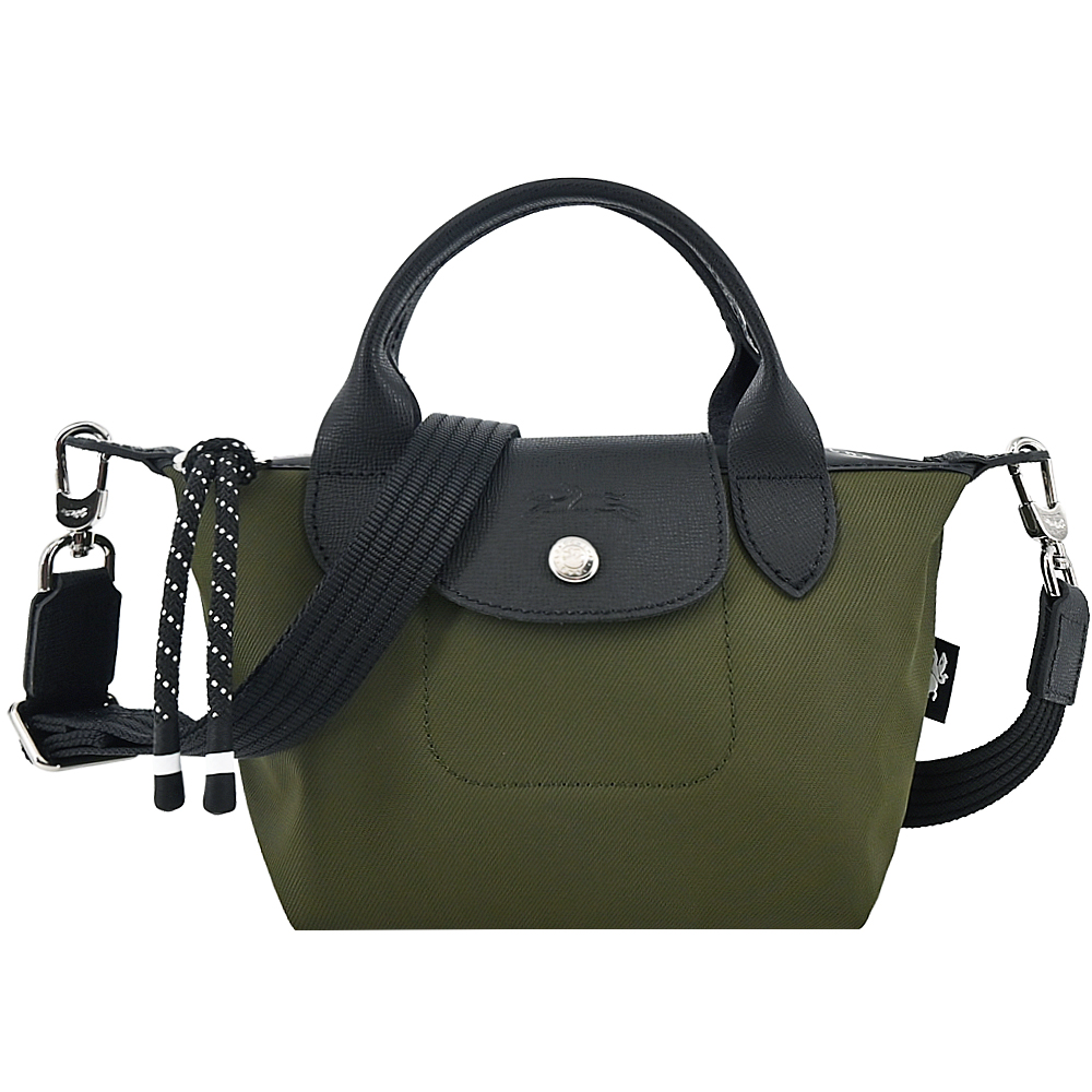Longchamp LE PLIAGE ENERGY系列再生尼龍短把手提/斜背兩用包(迷你/卡其綠)