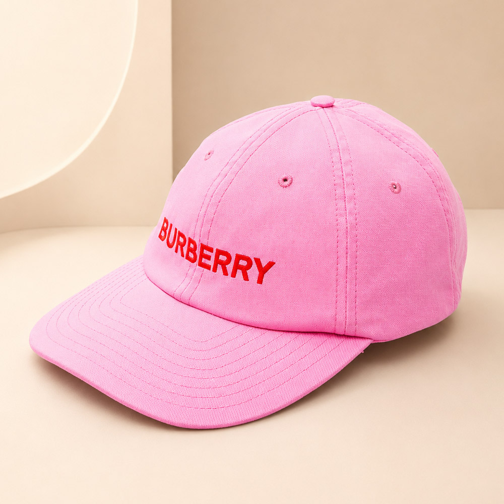 BURBERRY 巴寶莉 8066784 經典LOGO素面棉質棒球帽/鴨舌帽(粉色)