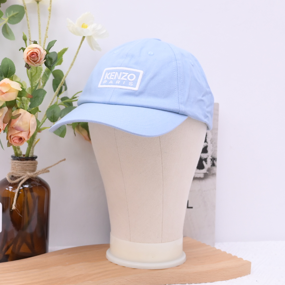KENZO 高田賢三 品牌電繡LOGO棉質棒球帽/遮陽帽.天藍