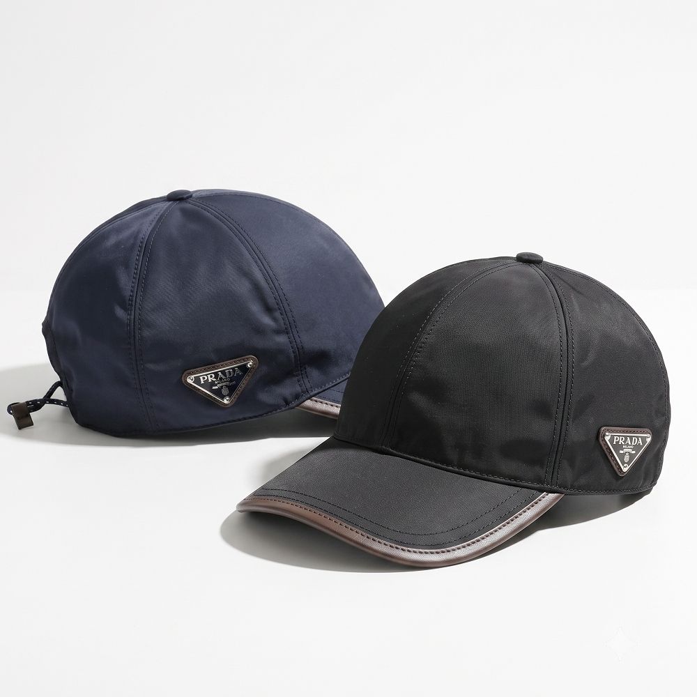 PRADA 普拉達 Speedrock Re-Nylon 三角牌皮革飾邊再生尼龍棒球帽-2色可選