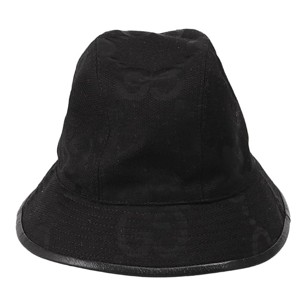 GUCCI 古馳 727563 GG jumbo系列大LOGO輕盈漁夫帽(M黑色)