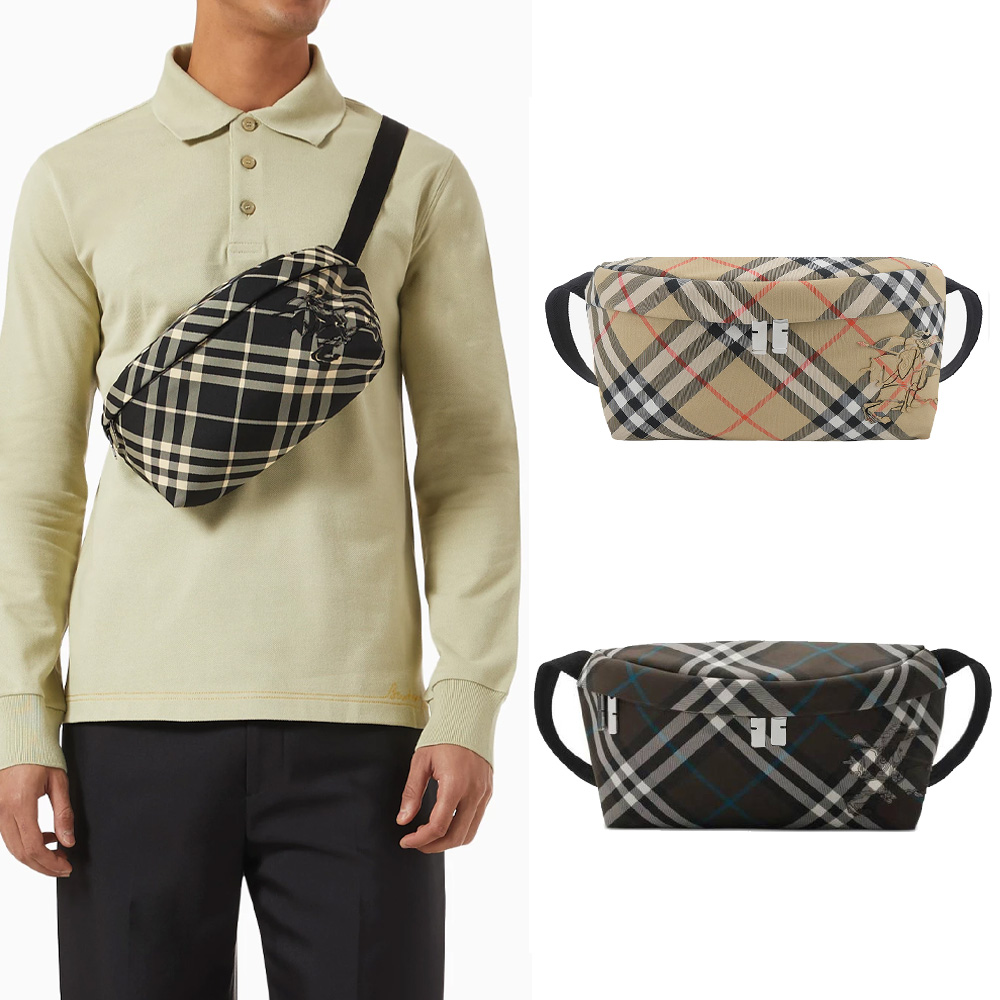 BURBERRY 巴寶莉 新款格紋戰LOGO肩背/腰包(任選)