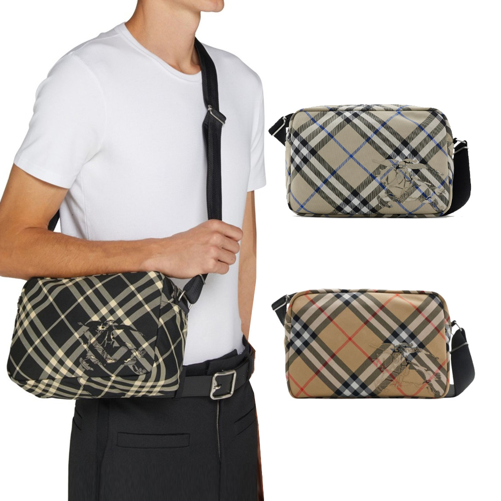 BURBERRY 巴寶莉 新款格紋戰LOGO相機包(任選)