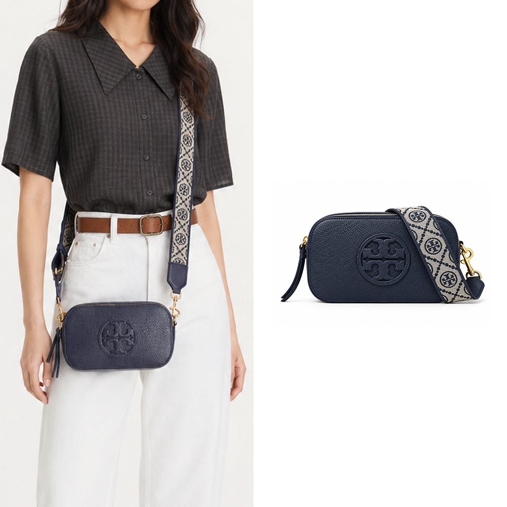 TORY BURCH Miller 經典LOGO相機包(深藍色)
