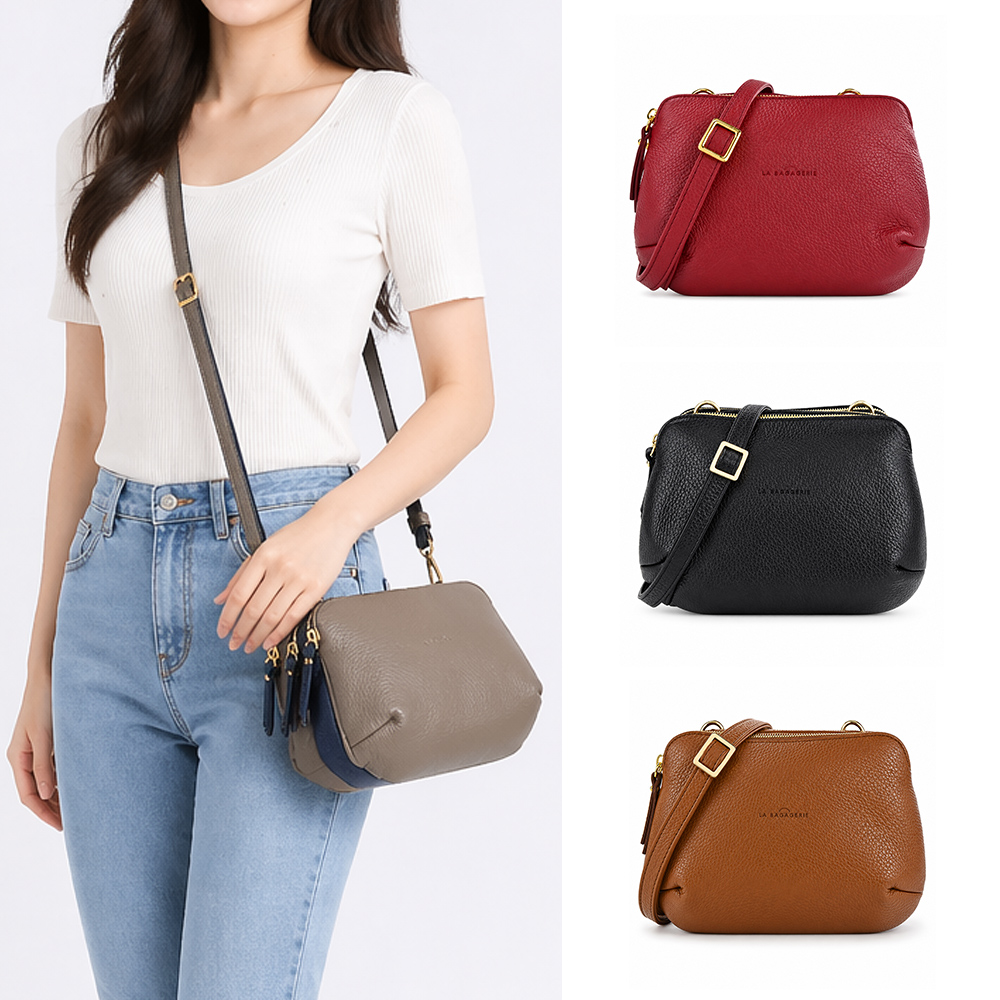 LA BAGAGERIE Marie Louise系列三層斜背包(多選色)