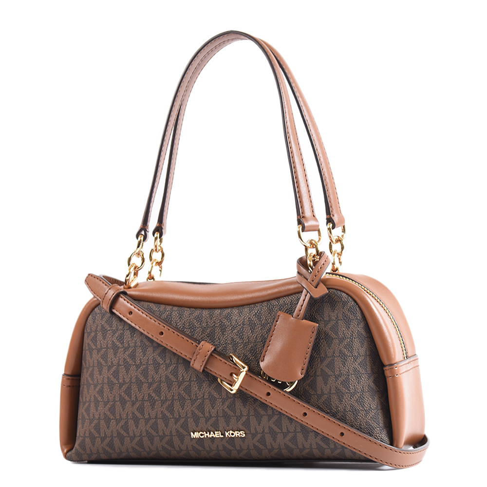 Michael Kors Cecily LOGO防刮手提/斜背二用包-咖啡色/小