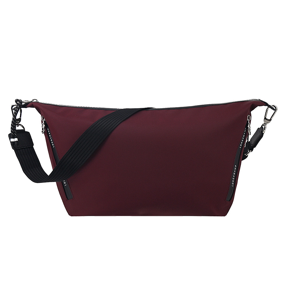 Longchamp LE PLIAGE ENERGY系列再生尼龍雙拉鍊斜背包(酒紅)