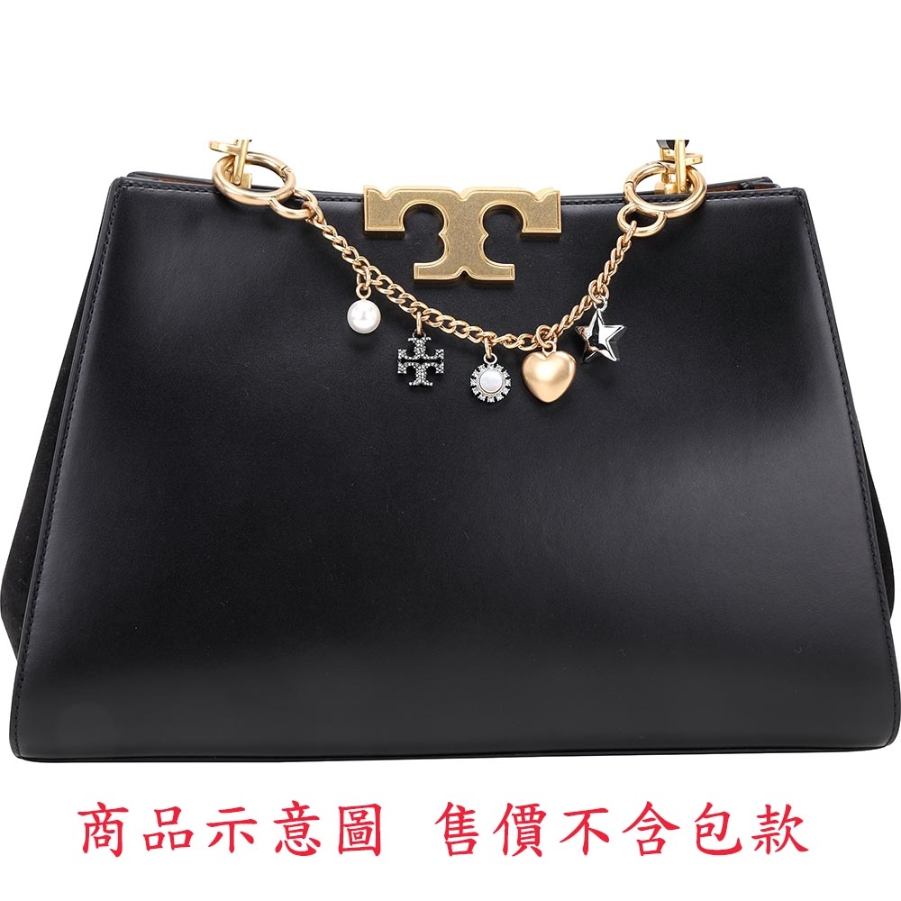 TORY BURCH 雙T水鑽珍珠造型吊飾 鑰匙圈(金色)