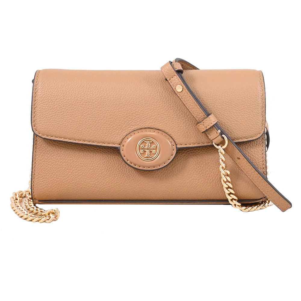 TORY BURCH Robinson 翻蓋WOC肩背斜背包.淺咖