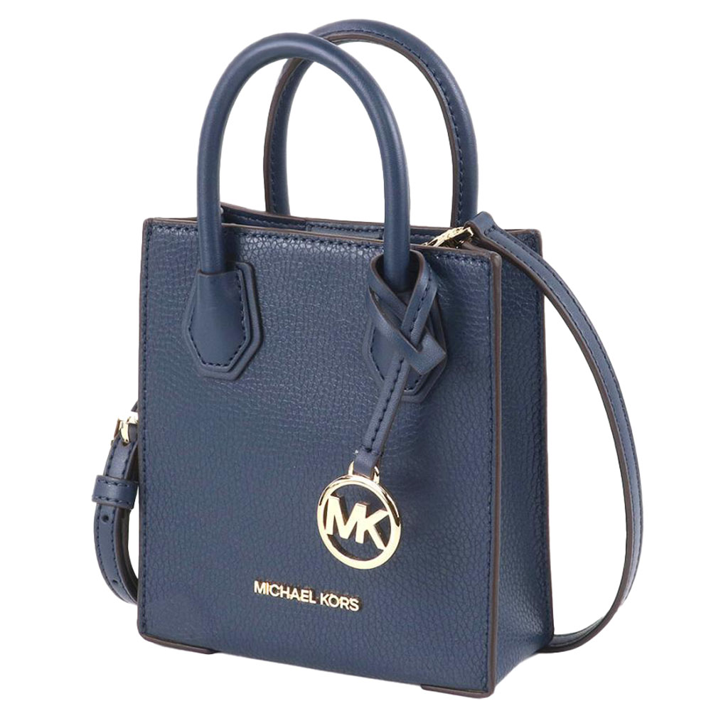 Michael Kors 皮革琴譜手提斜背二用包(小)-深藍色