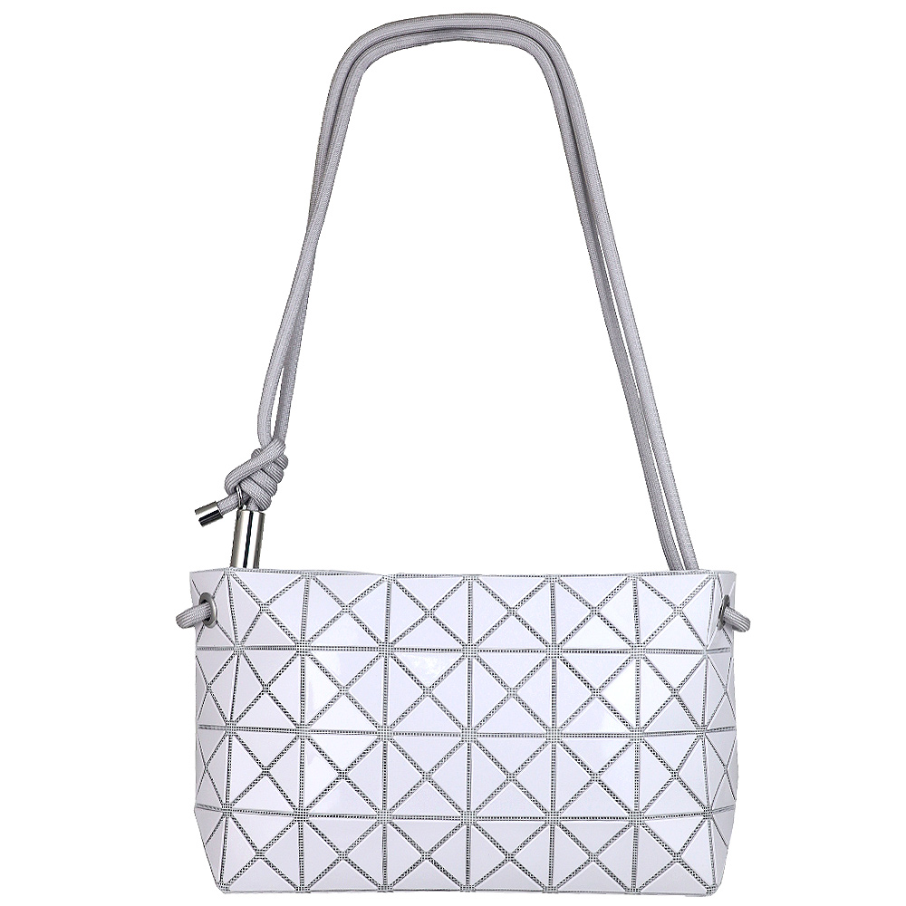 Issey Miyake 三宅一生 BAOBAO 白亮面方格繩結4x6斜背/側肩包