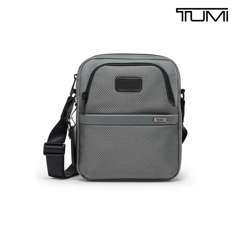 TUMI Alpha 中型機能尼龍斜背包 - 灰反光