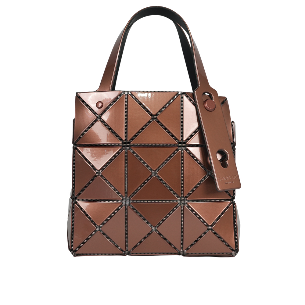 Issey Miyake 三宅一生 BAO BAO CARAT 3X3 亮面手提小方盒(焦糖棕)