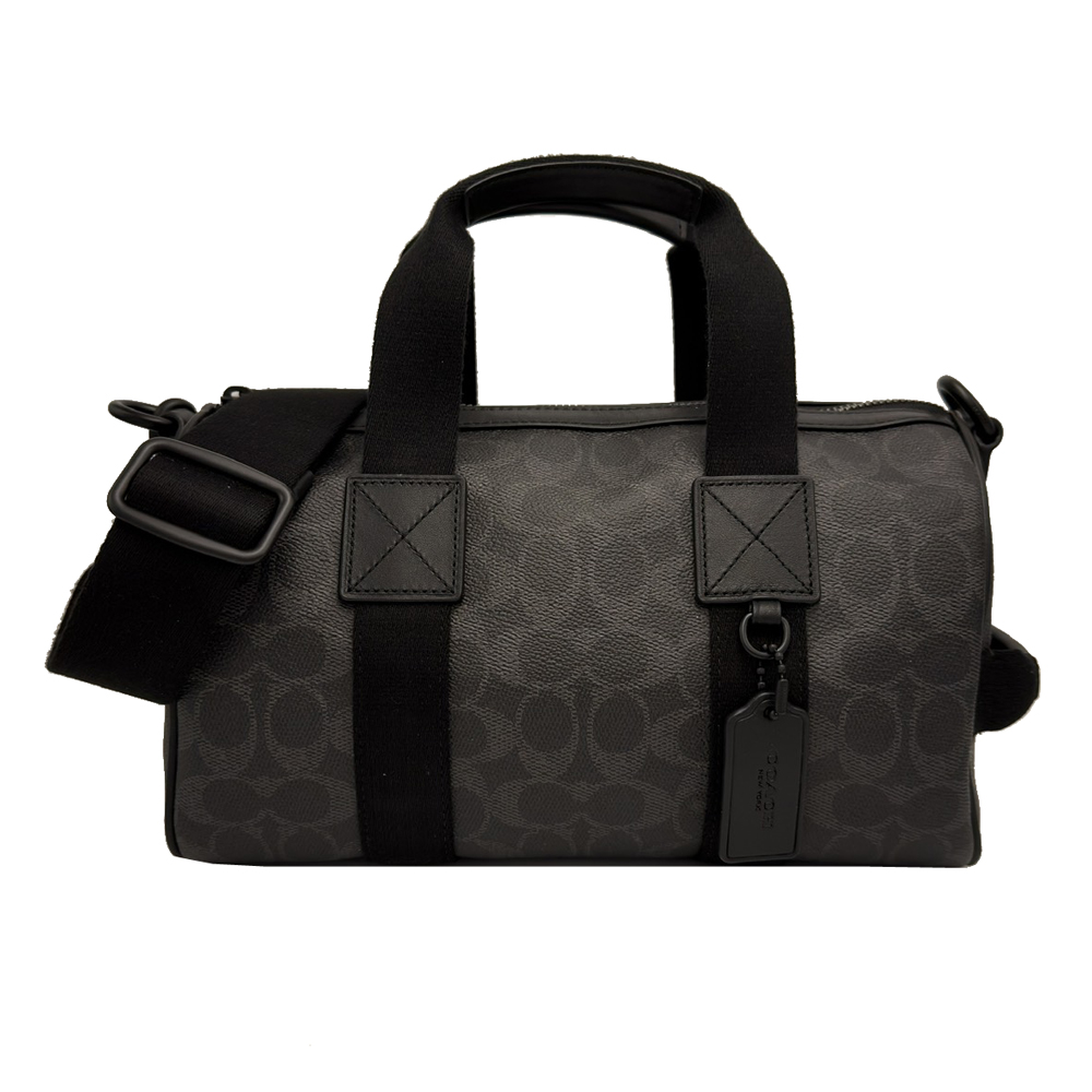 COACH 蔻馳 EXPLORER 28 斜背兩用波士頓包(黑灰)