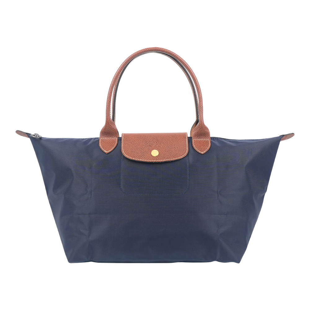 Longchamp L號短把 Le Pliage 摺疊肩背包(海軍藍)