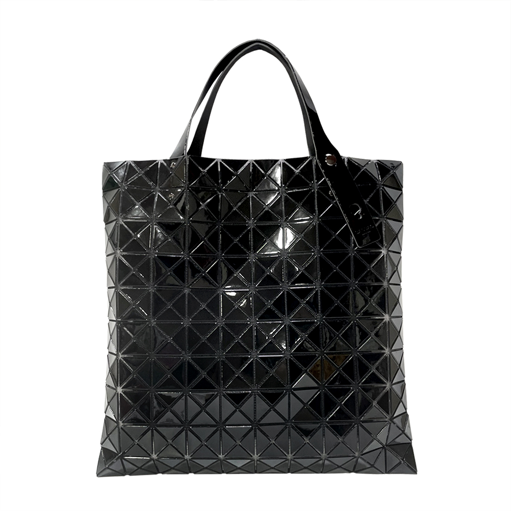 Issey Miyake 三宅一生 BAO BAO經典10x10幾何方格亮面手提包(黑色)BB43