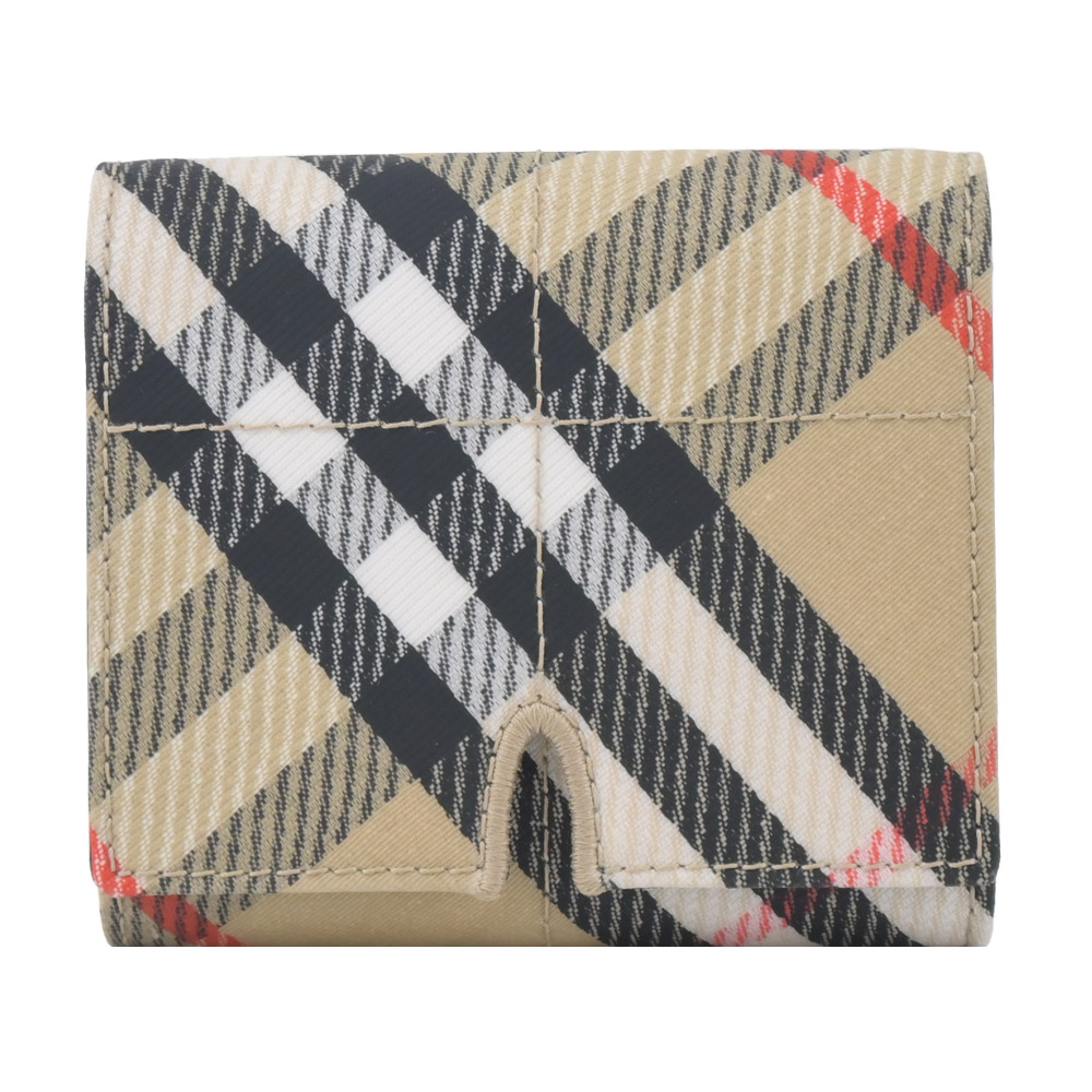 BURBERRY 巴寶莉 Snip格紋三折短夾(沙色)