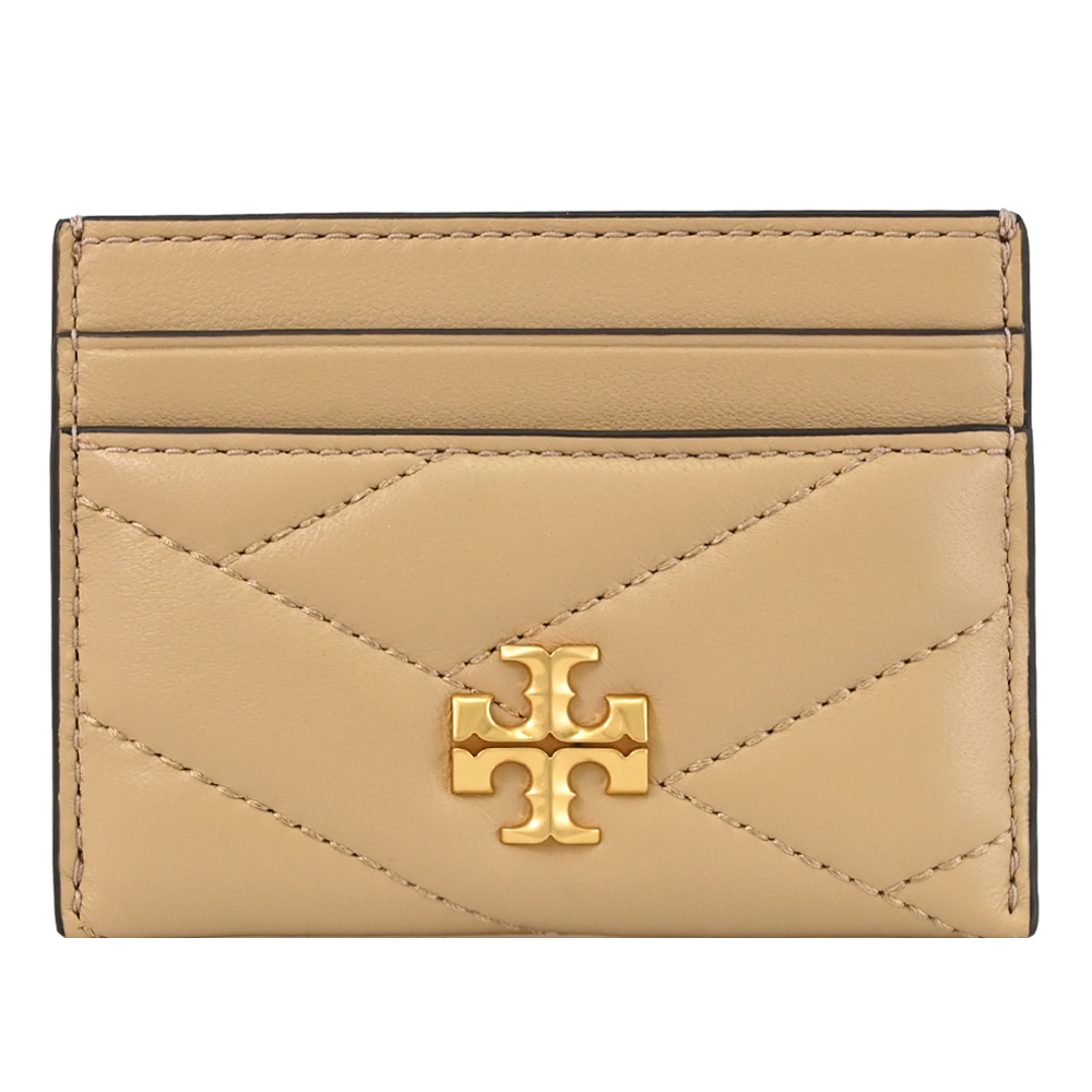TORY BURCH 經典LOGO絎縫隨身卡片夾.沙色