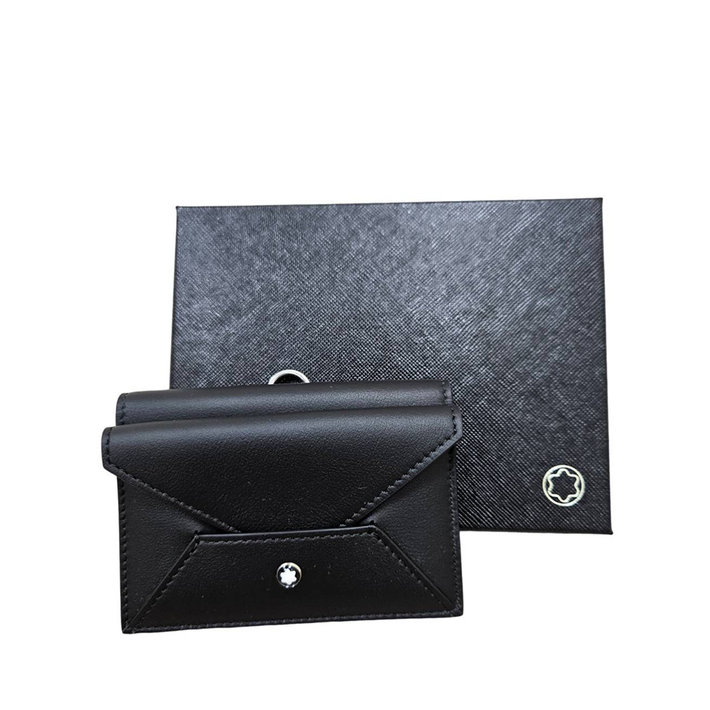 MONTBLANC 萬寶龍 小牛皮大班系列六角星LOGO 4卡式名片夾 131255贈原廠紙袋