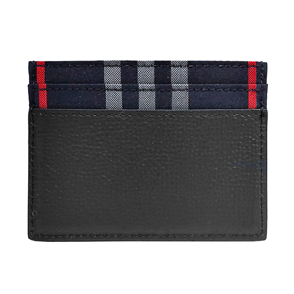 BURBERRY 巴寶莉 80846221 經典格紋拼接卡夾名片夾(黑色)