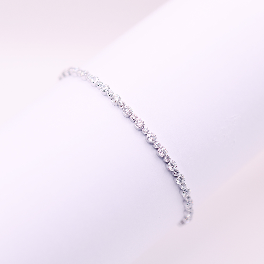 SWAROVSKI 施華洛世奇 Matrix Tennis 手鏈 鍍白金色