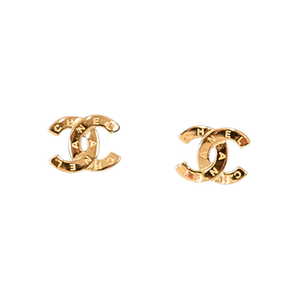 CHANEL 香奈兒 CC標識耳環(金色)