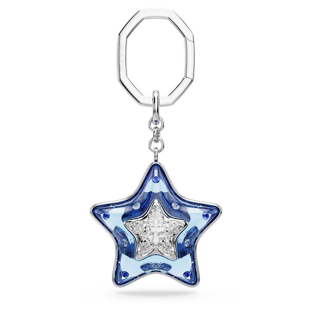 SWAROVSKI 施華洛世奇 Sublima 璀璨光采星星造型手袋吊飾 鑰匙圈 鑰匙扣-藍
