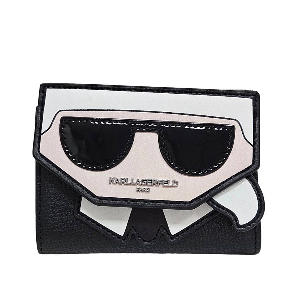 Karl Lagerfeld 墨鏡老佛爺搭扣卡夾零錢包