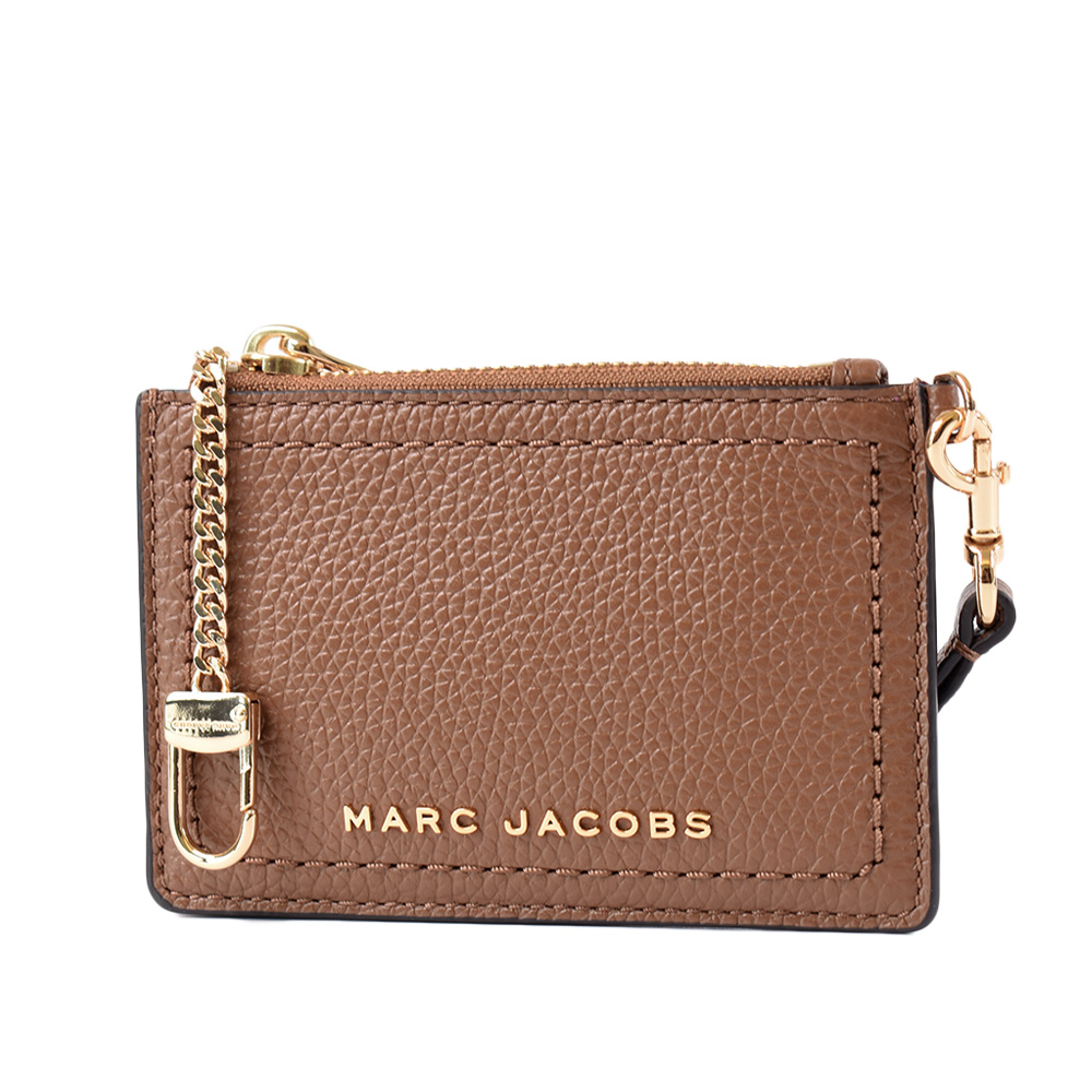 MARC JACOBS 荔枝紋牛皮手掛證件/鑰匙零錢包-焦糖色