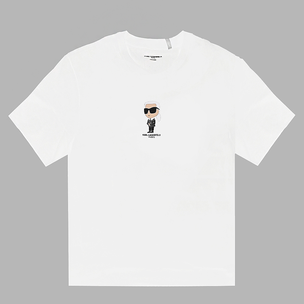 Karl Lagerfeld 卡爾 Q版老佛爺圖樣棉質短T恤.白