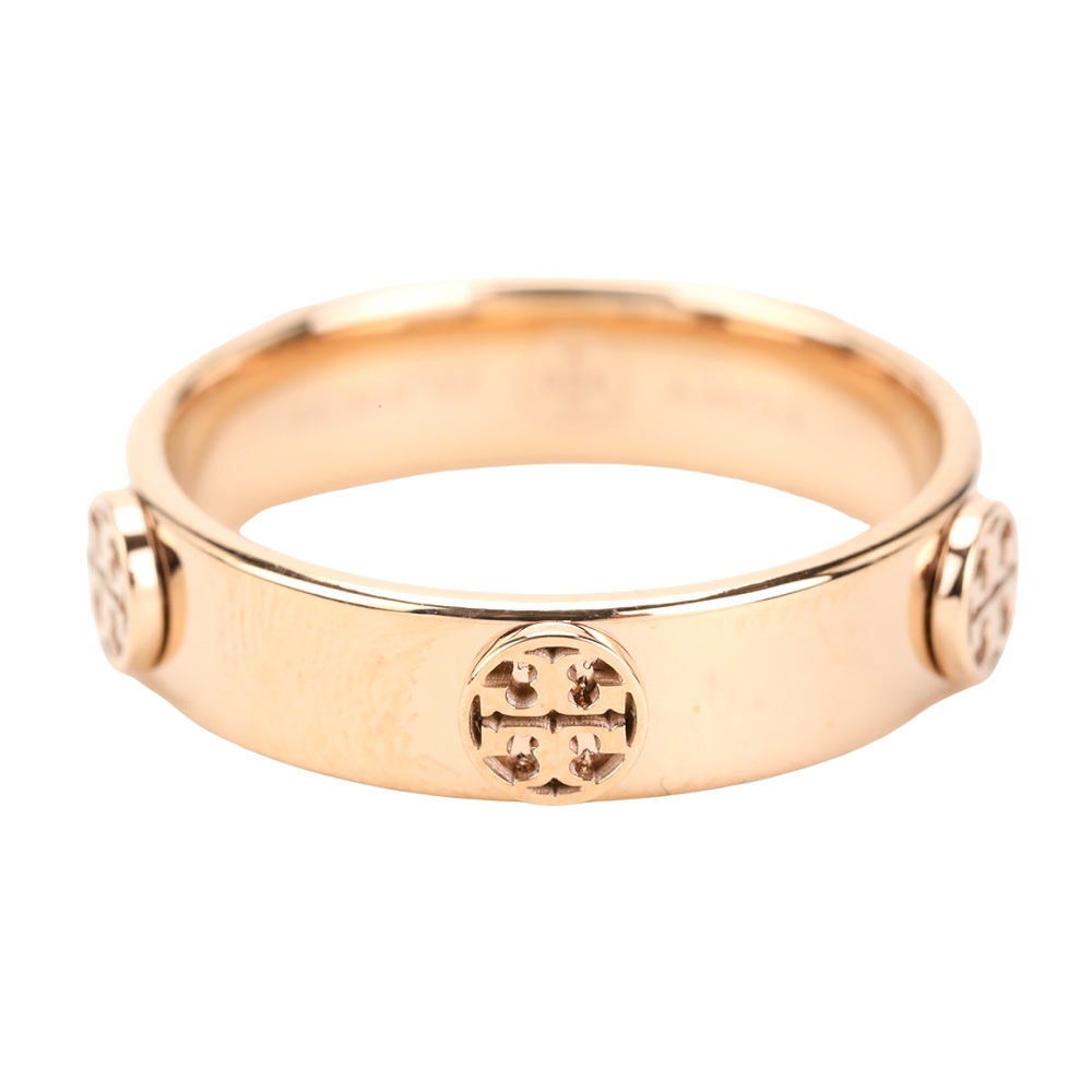 TORY BURCH Miller 雙T簍空圓形雙T戒指(金色)