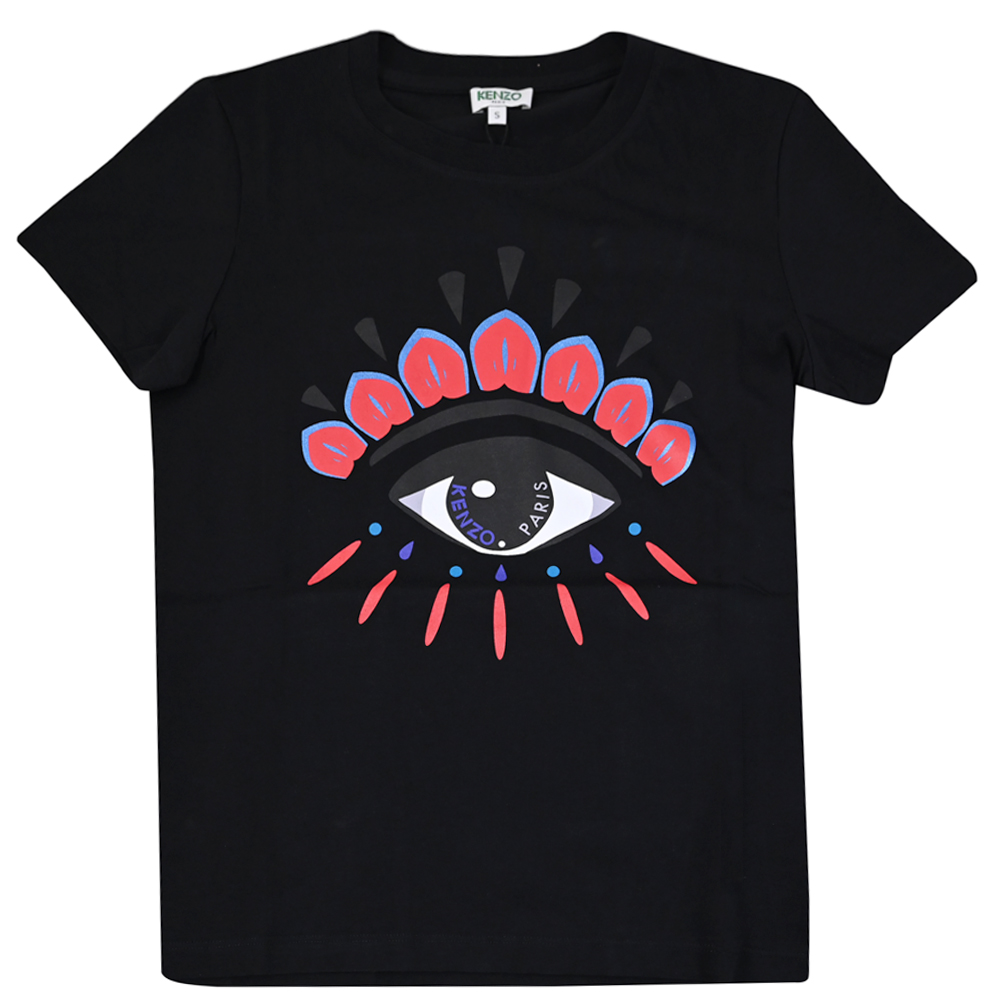 KENZO 高田賢三 Classic Eye 眼睛圖騰棉質短T恤.黑