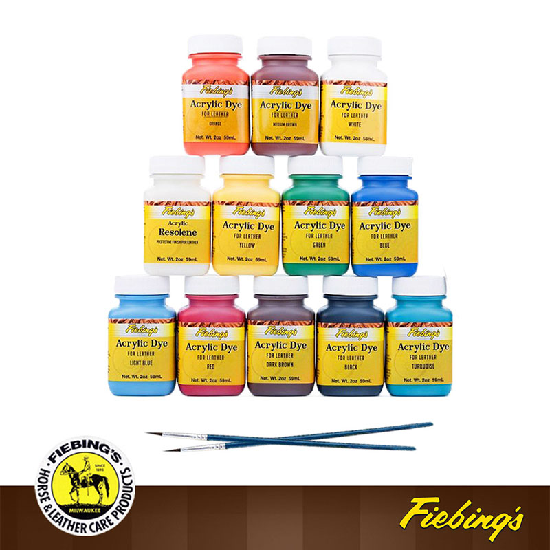 FIEBING 菲繽 美國 199壓克力皮革彩繪染料組 水溶性 皮革染色 皮革補色 皮革修補