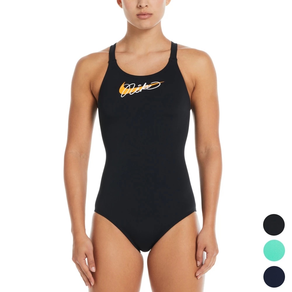 NIKE 耐吉 SWIM 初階連身泳裝 女款 黑 NESSE018-001