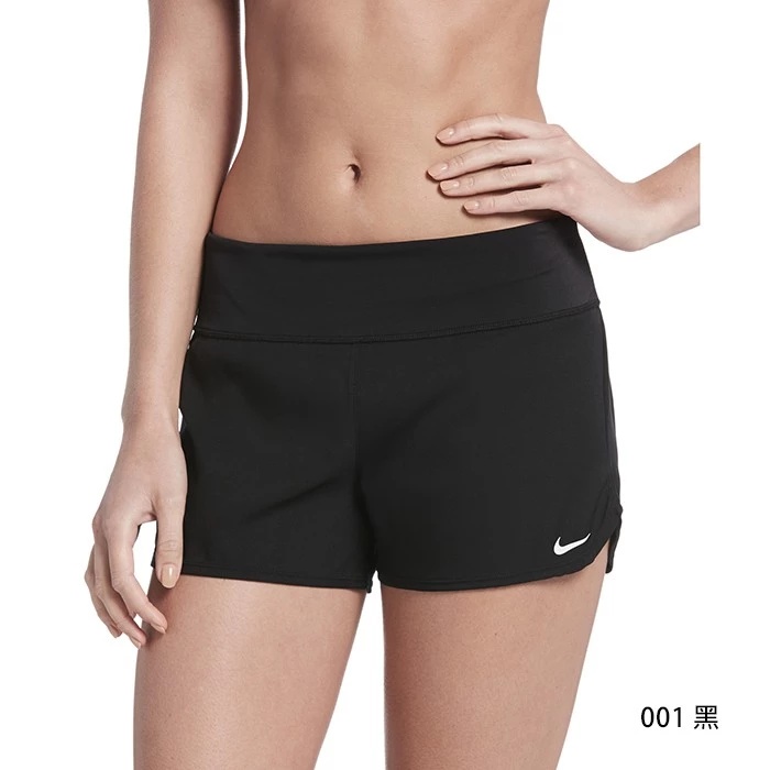 NIKE 耐吉 SWIM SOLID ELEMENT 成人女性休閒型四角泳褲 黑 NESS9200-001