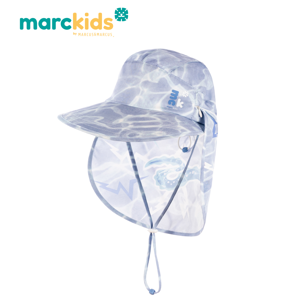 MARCUS & MARCUS Marckids2合1兒童抗UV遮頸防曬帽-深海