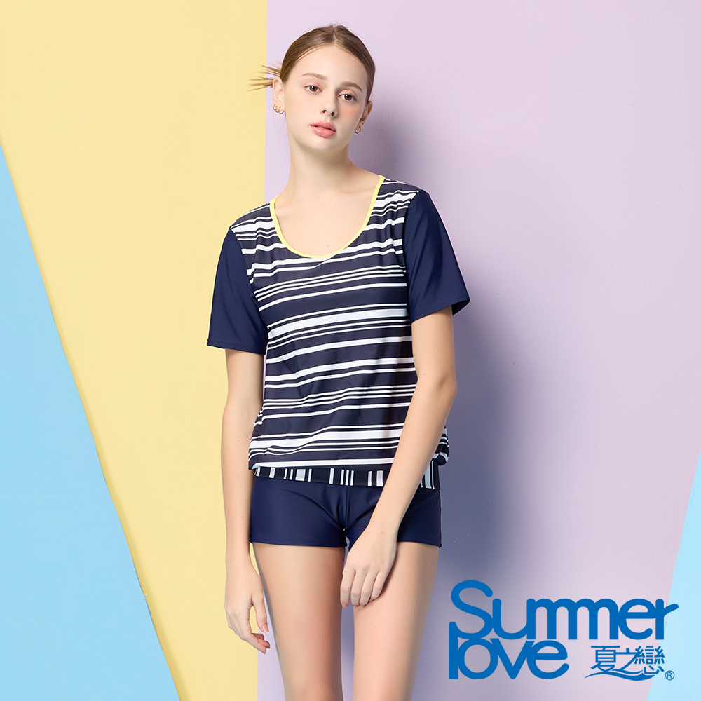 SUMMERLOVE 夏之戀 大女短袖長版二件式泳衣S24708