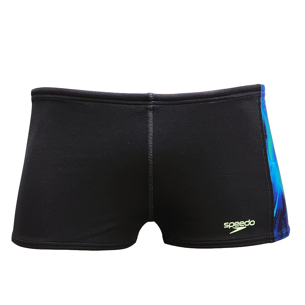 SPEEDO 運動四角泳褲 Print Panel 黑/藍綠