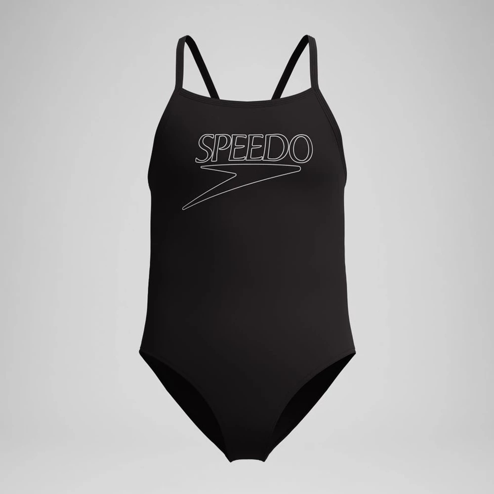 SPEEDO ENDURANCE+ LOGO 女孩連身泳裝 黑 SD8A000207002