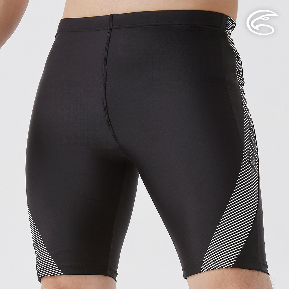 ADISI 男游泳運動及膝七分泳褲【黑色】AP2513096 (M-2XL)