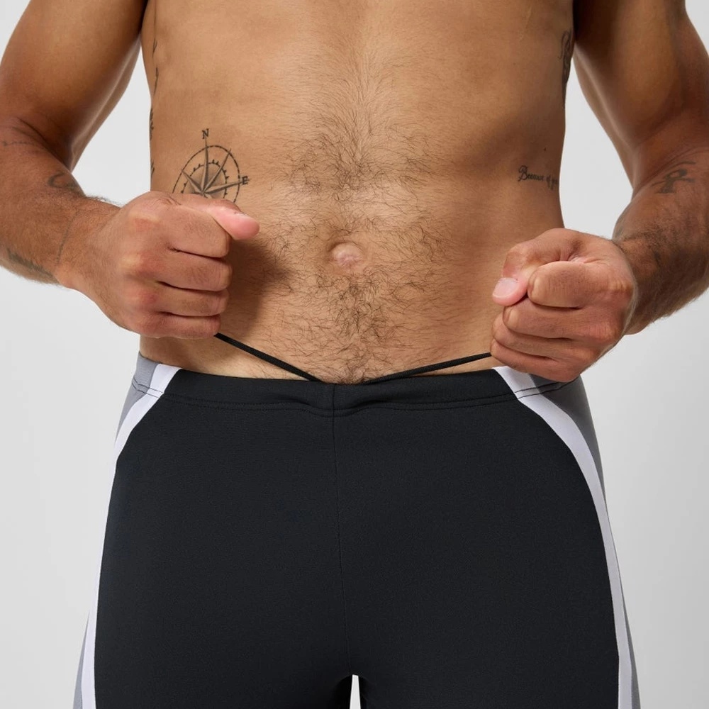 SPEEDO SOLID SPLICE 男運動及膝泳褲 黑/鉛灰/白