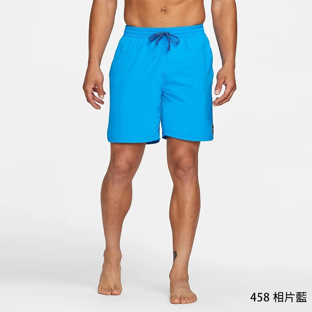 NIKE 耐吉 ESSENTIAL 成人男性七吋海灘褲 相片藍 NESSB635-458