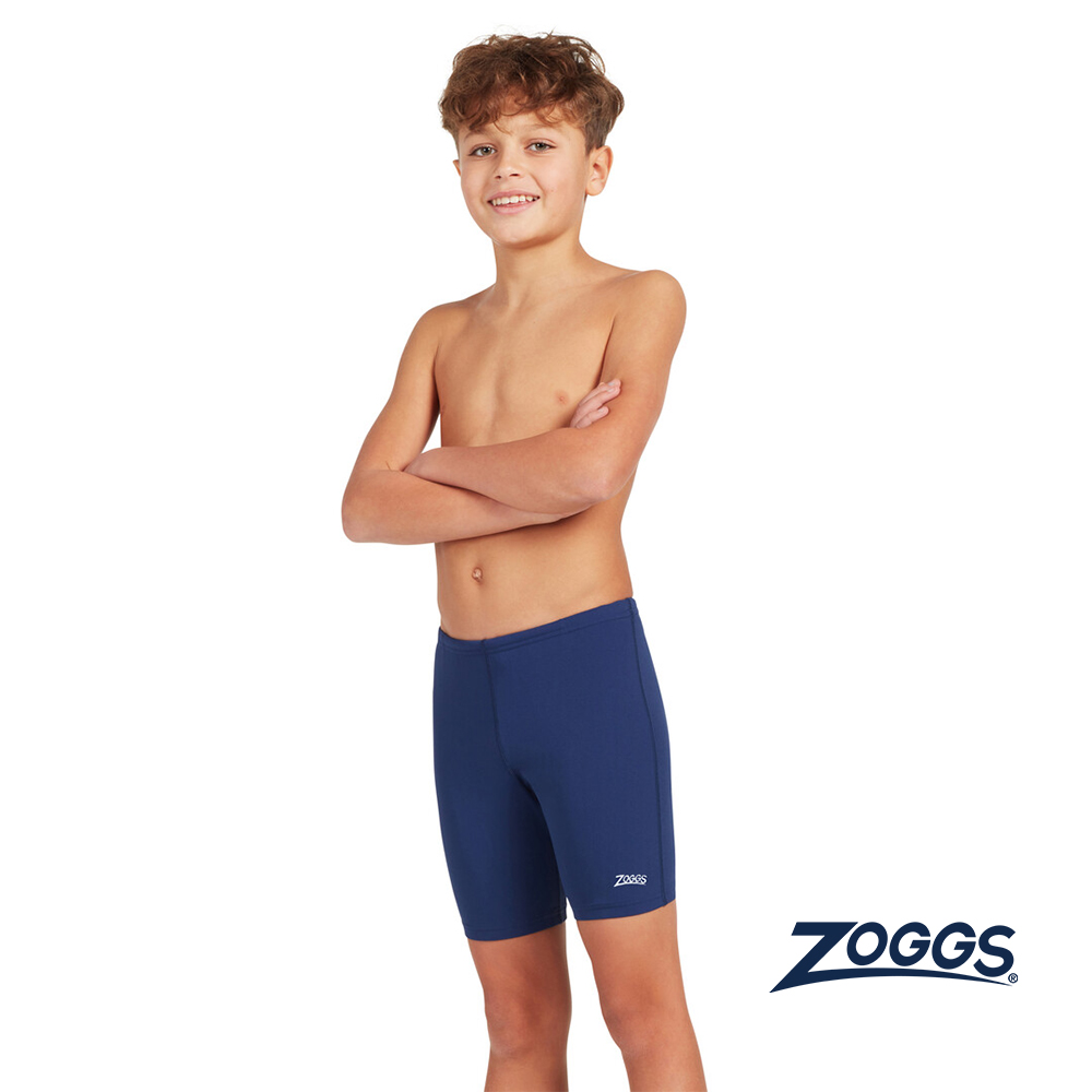 ZOGGS 男孩素色運動五分泳褲-藍