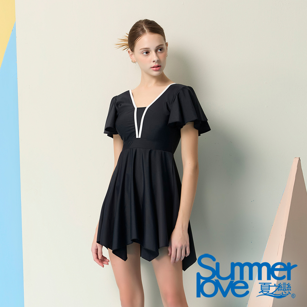 SUMMERLOVE 夏之戀 大女連身帶裙泳衣E24709