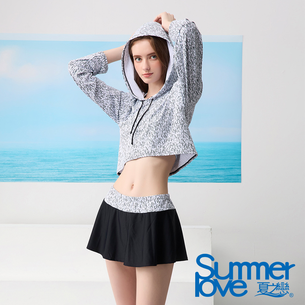 SUMMERLOVE 夏之戀 大女比三件式泳衣( 連帽長袖外套) E25721