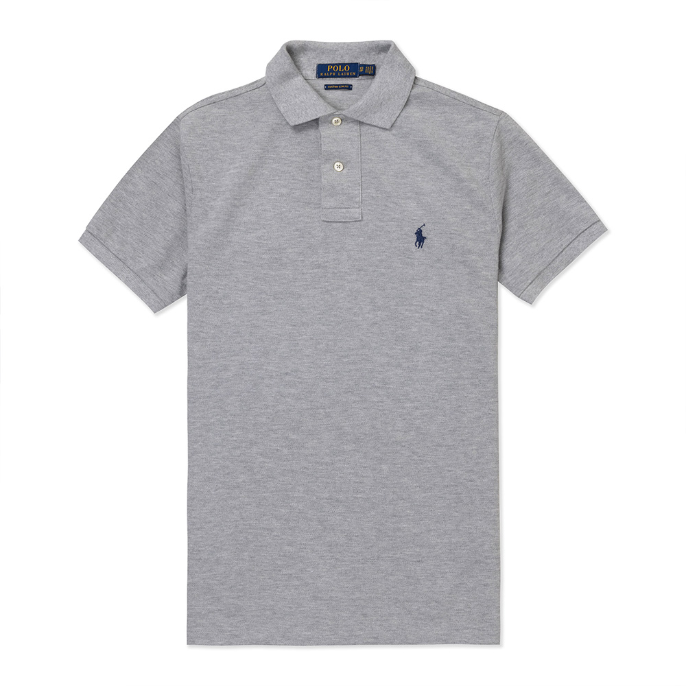 polo Ralph Lauren RL 熱銷刺繡小馬短袖衫(CUSTOM SLIM FIT)-灰色