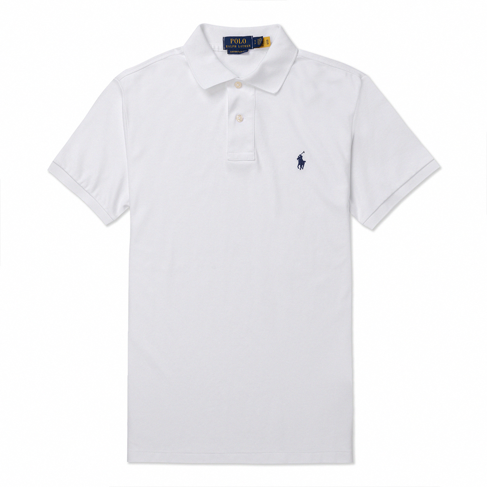Ralph Lauren RL 熱銷刺繡小馬透氣排汗短袖衫(CUSTOM SLIM FIT)-白色