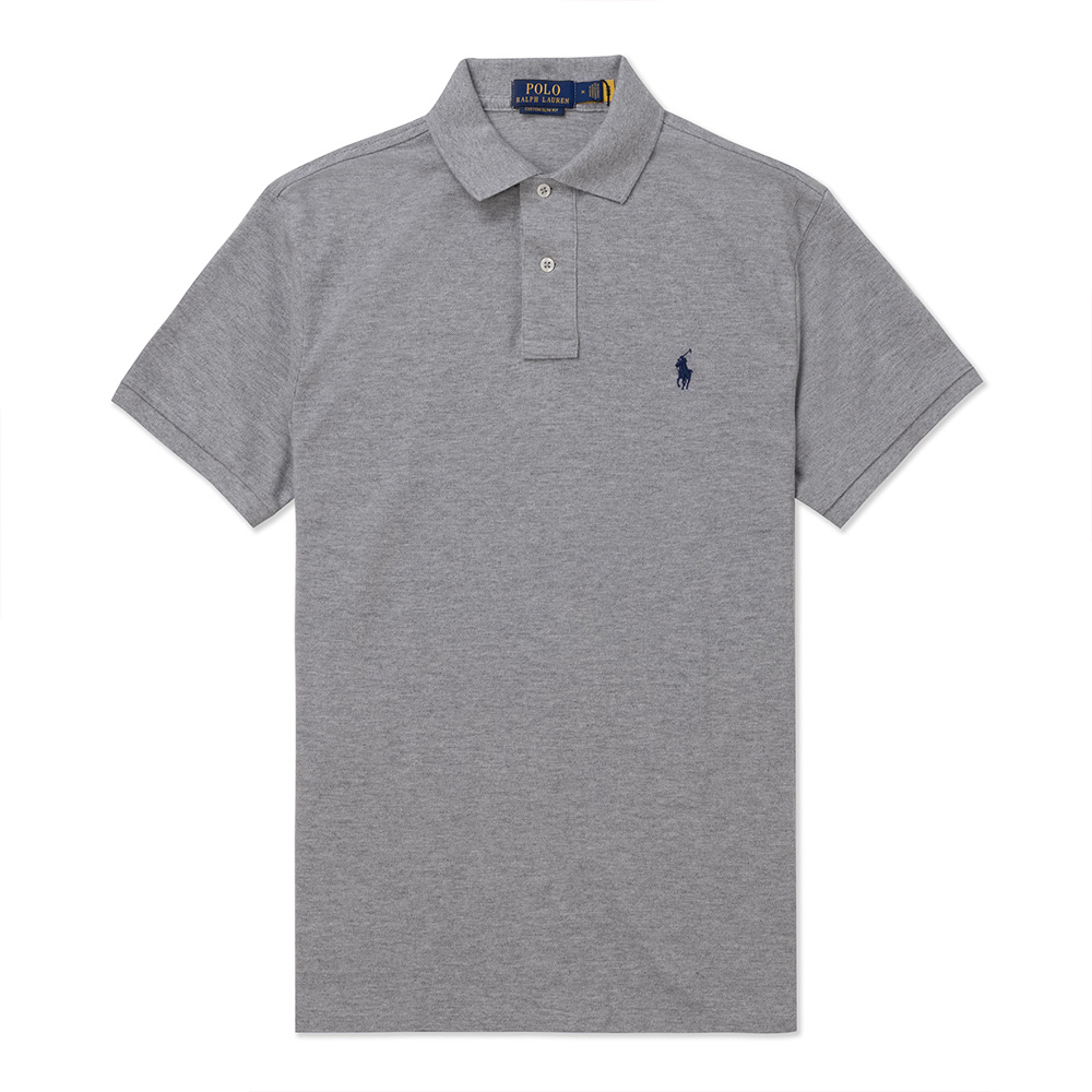 Ralph Lauren RL 熱銷刺繡小馬短袖衫(CUSTOM SLIM FIT)-灰色
