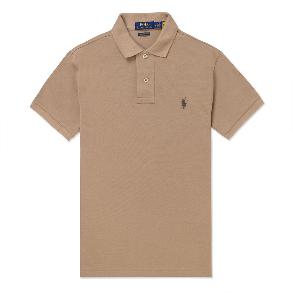 Ralph Lauren RL 熱銷刺繡小馬短袖衫(CUSTOM SLIM FIT)-咖啡色
